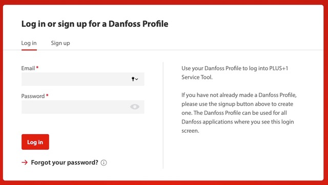 Log in to your Danfoss account