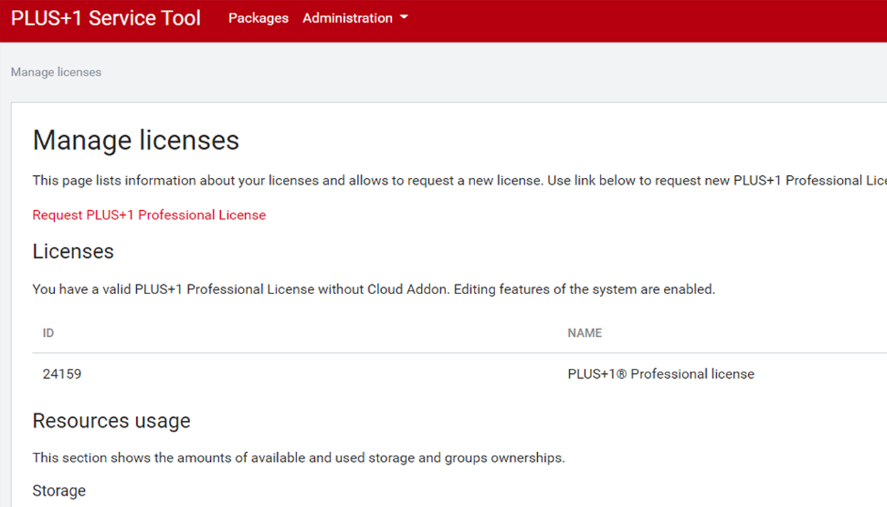 PLUS+1 Mobile Service Tool - Manage licenses