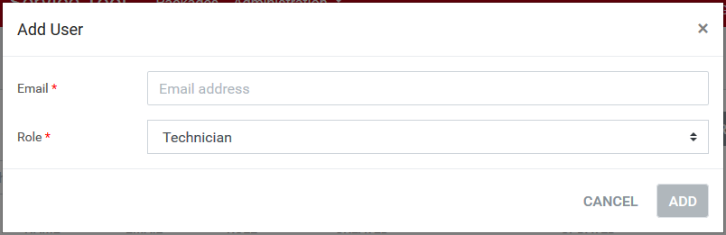PLUS+1 Service Tool for Mobile Devices - User and Group management - Add users - Add email and role