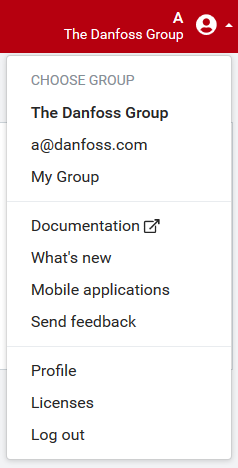 PLUS+1 Service Tool for Mobile Devices - User and group management - General - User profile menu of groups