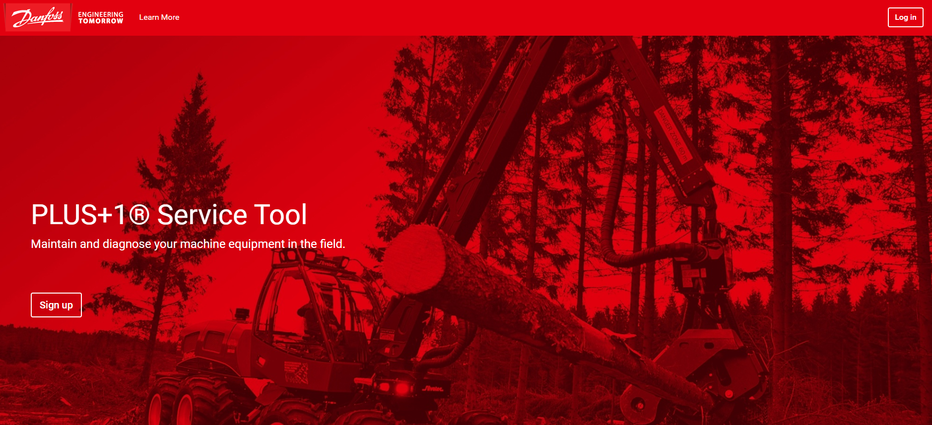 PLUS+1 Service Tool home screen - Sign up