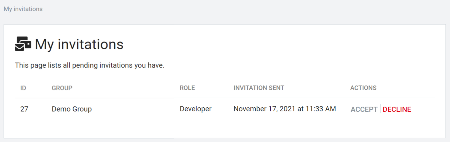 PLUS+1 Service Tool for Mobile Devices - User and Group management - Add users - accept or decline group invitations
